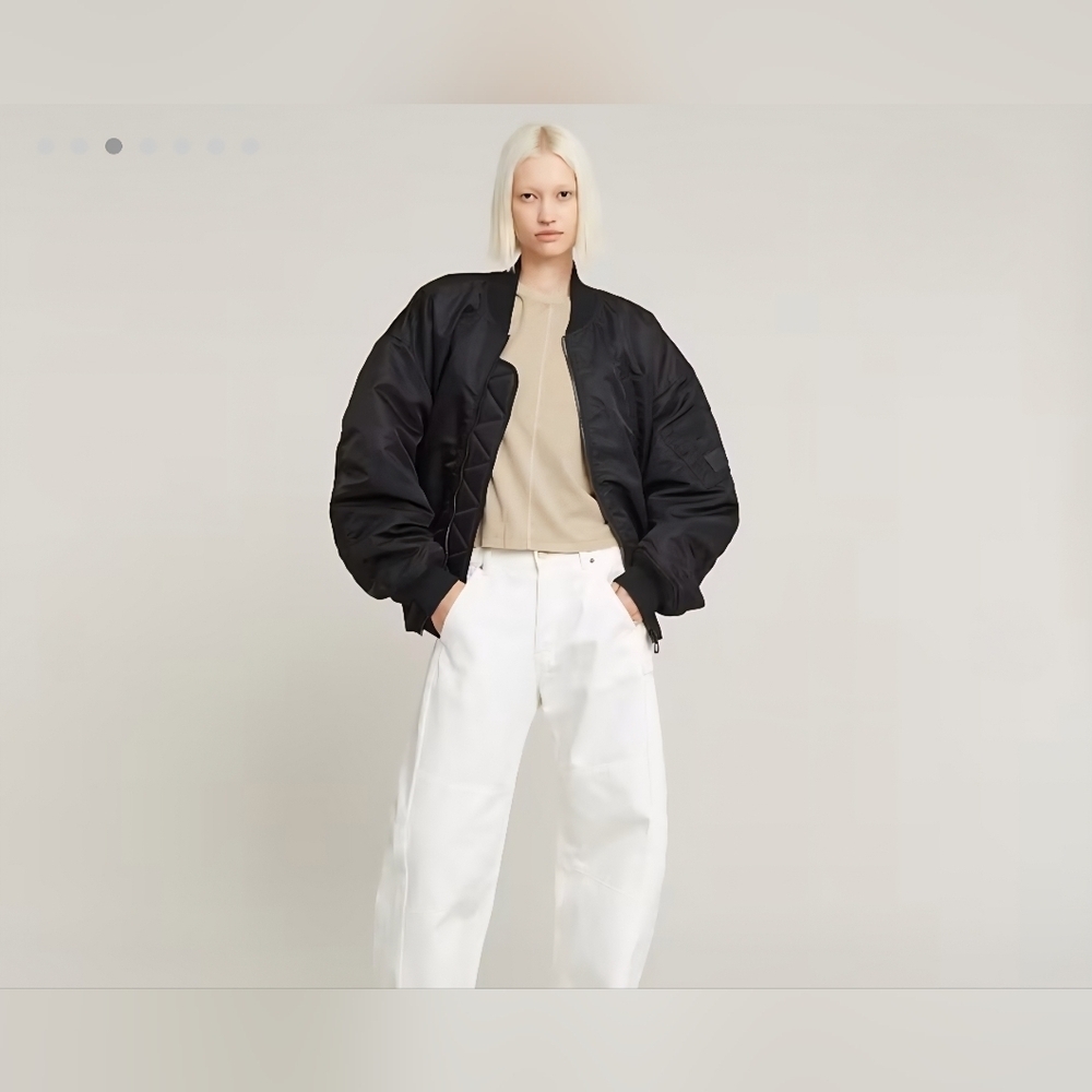 NWT! G Star Raw, Macro Balloon Bomber, Dark Black, Size Small, MSRP $320 - Picture 6 of 7